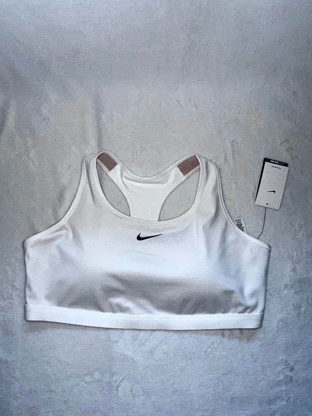 Nike Swoosh Medium Support Padded Sports Bra Plus 3X White/Stone Mauve/Black NWT